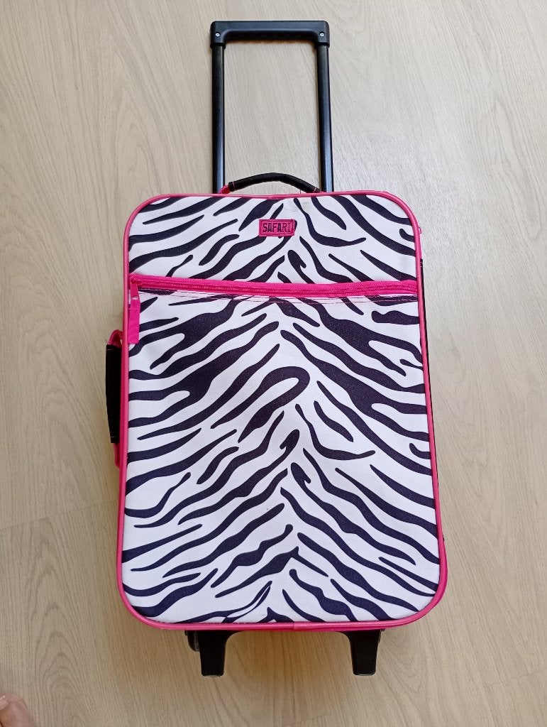 trolley safari 46x33x18 cm roze, Wieltjes, Minder dan 50 cm, Ophalen of Verzenden, Zo goed als nieuw