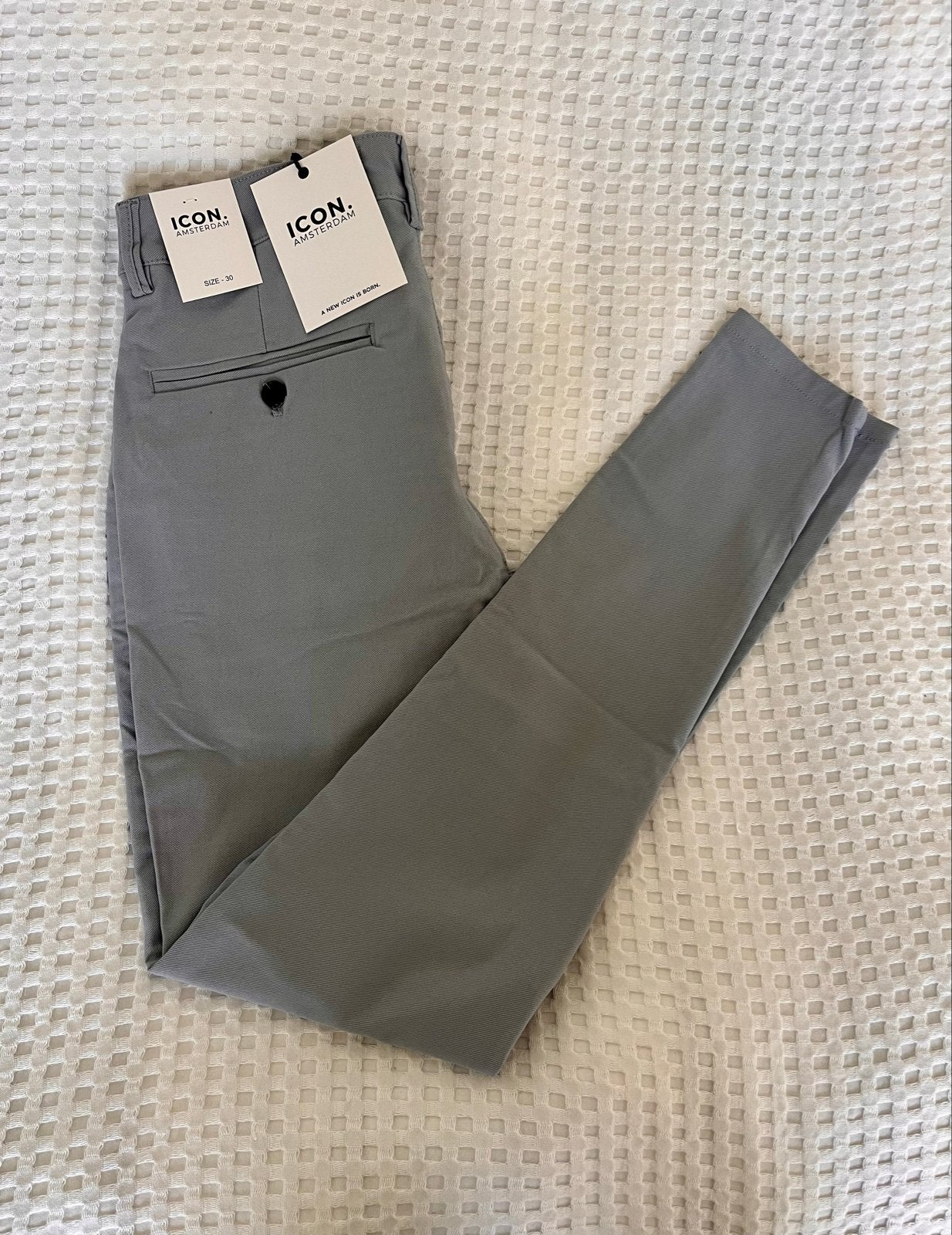 ICON. Amsterdam The Avani Trousers - Lichtgrijs, Kleding | Heren, Broeken en Pantalons, Ophalen, Nieuw, Maat 46 (S) of kleiner