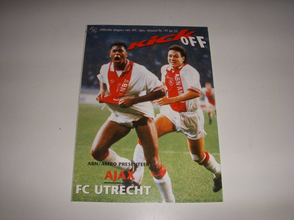 Programma Kick off Ajax- F.C Utrecht 1996-1997, Ophalen of Verzenden, Zo goed als nieuw, Ajax, Boek of Tijdschrift