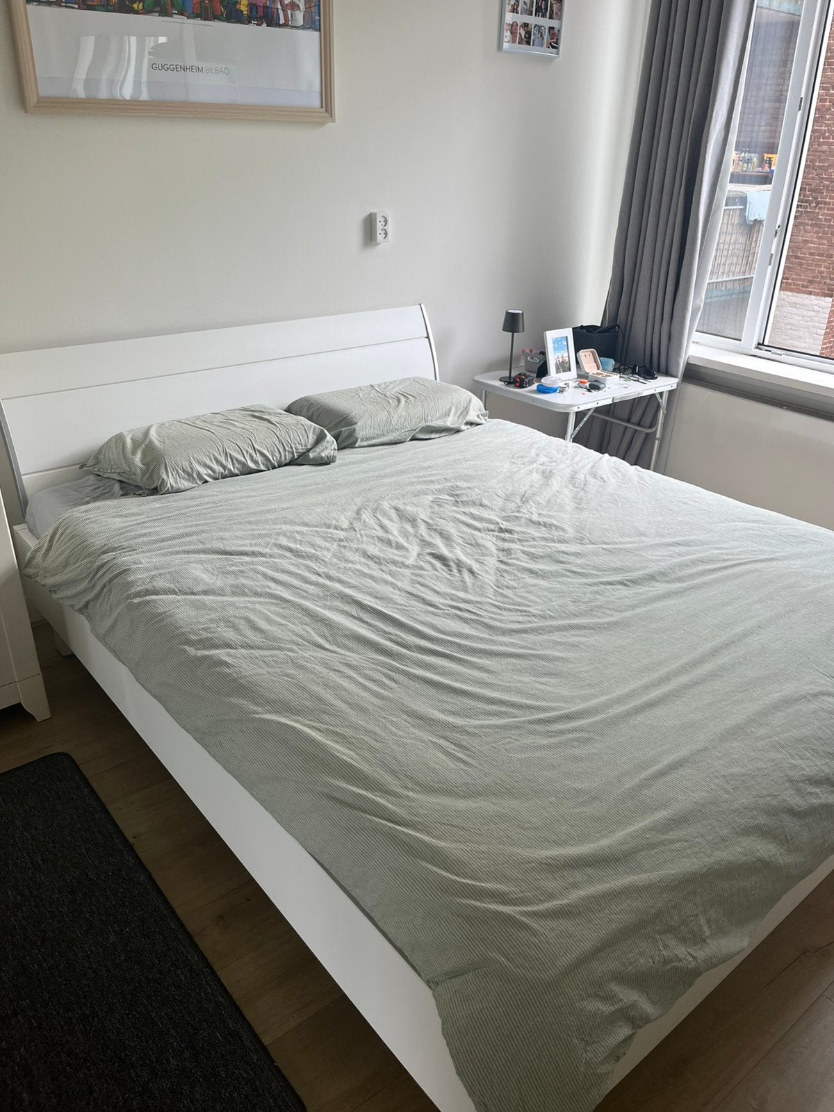 Bed frame + mattress, Huis en Inrichting, Slaapkamer | Bedden, Ophalen, Tweepersoons, 140 cm, Zo goed als nieuw