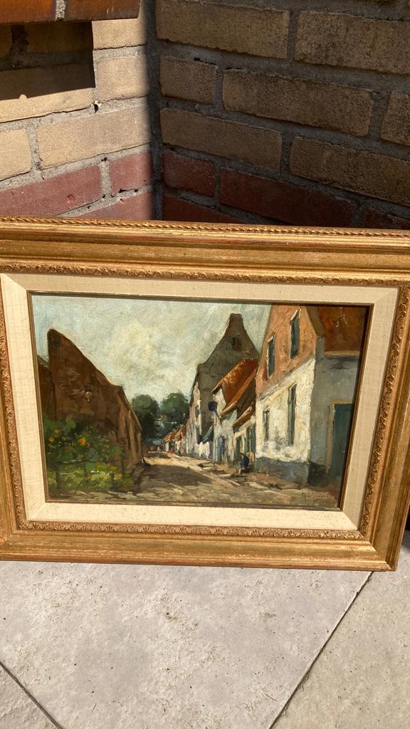 TOP Straatje Elburg Jan van Vuuren (1871-1941), Antiek en Kunst, Kunst | Schilderijen | Klassiek, Ophalen of Verzenden