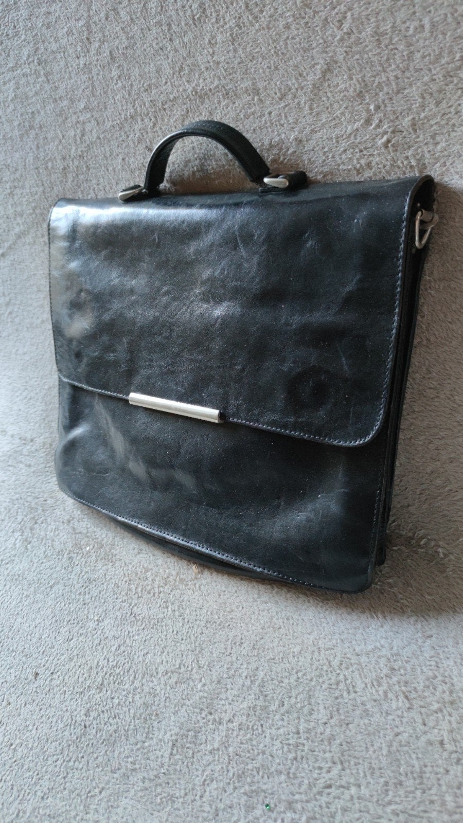 My Lady Zwarte Leren Handtas / Schoudertas / Werktas, Ophalen of Verzenden, Gebruikt, Zwart, Handtas