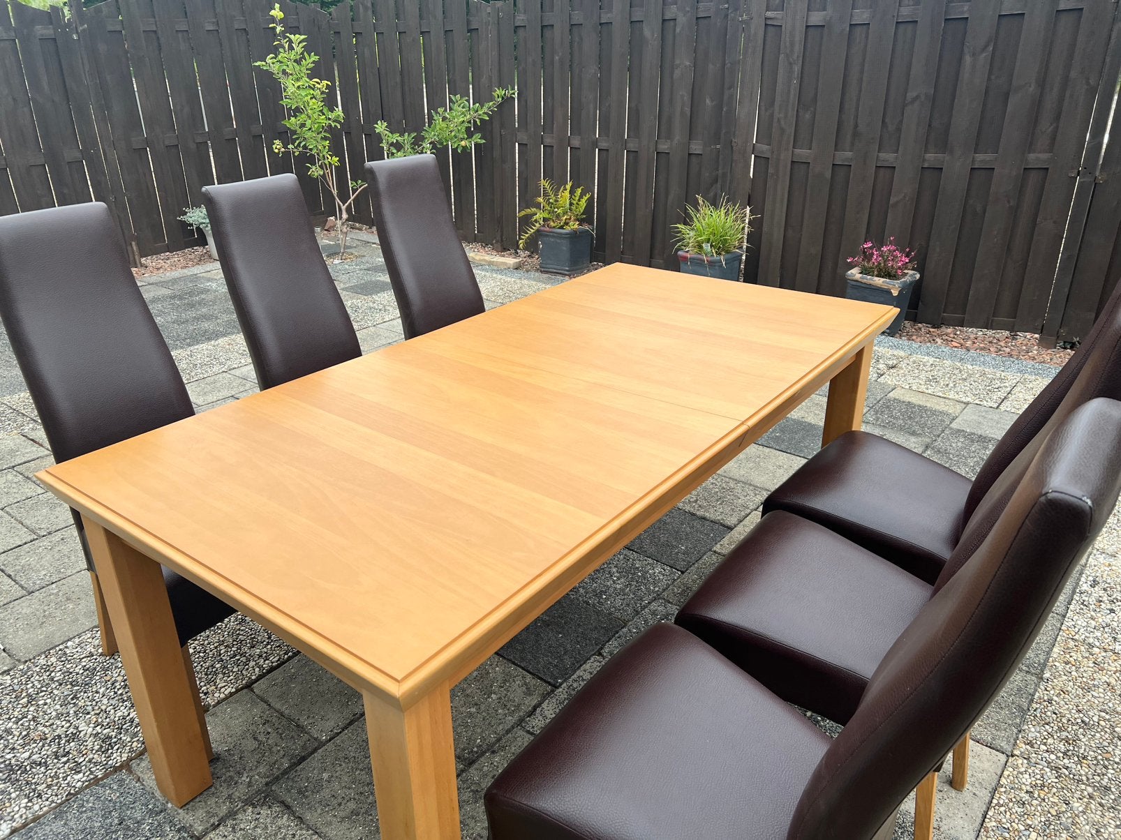 Eettafel met 6 stoelen, Ophalen, 50 tot 100 cm, Zo goed als nieuw, Vijf personen of meer