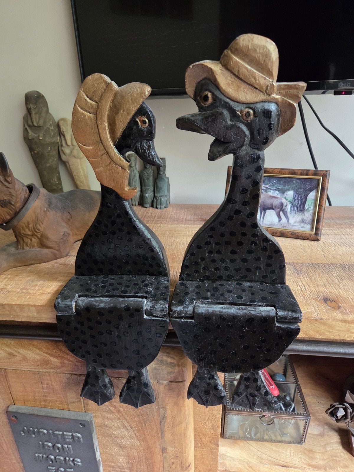 2 vintage houten klapeenden., Ophalen of Verzenden