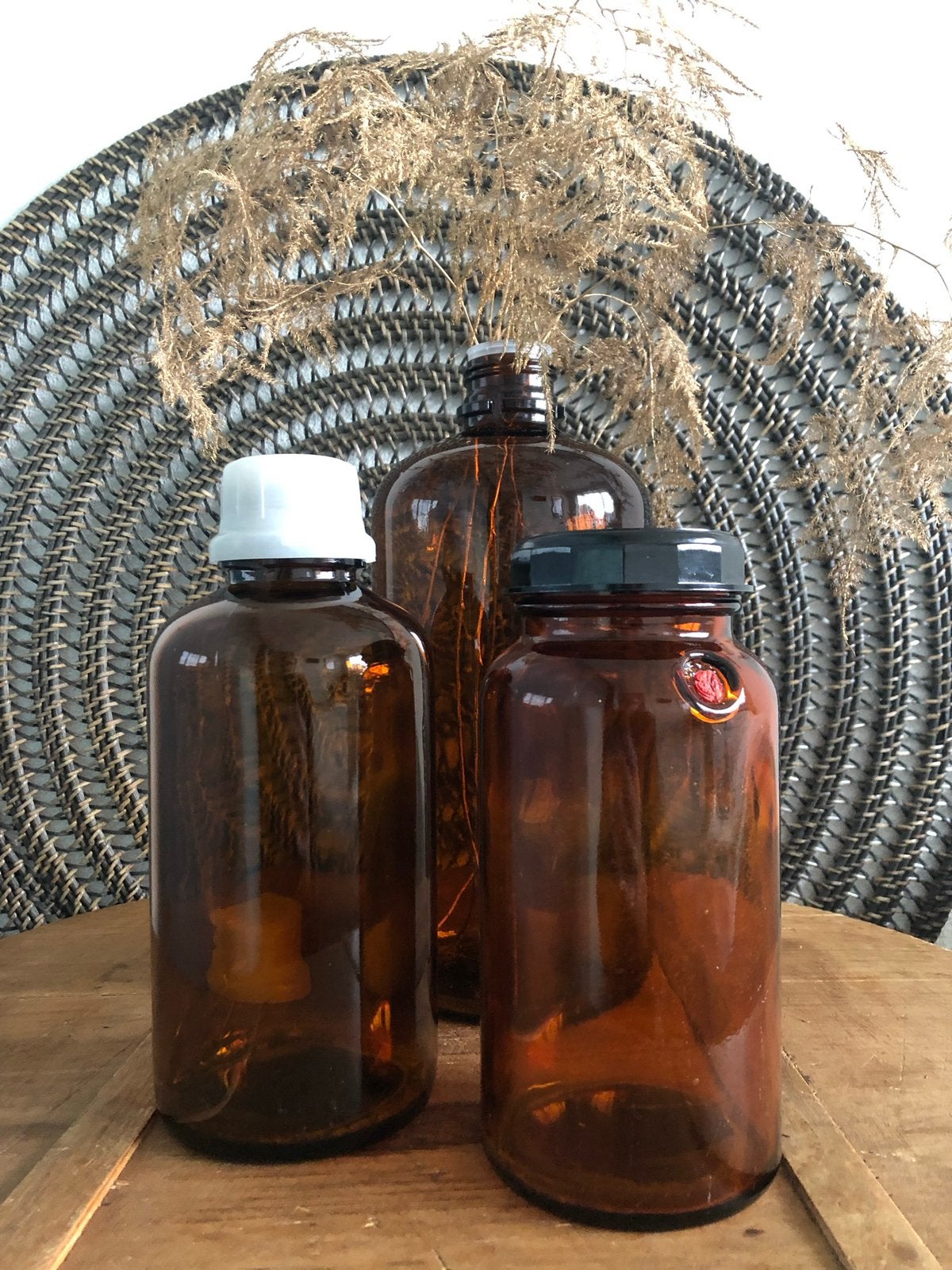 Vintage Apothekersflessen / Potten / Bruin Glas, Ophalen of Verzenden, Zo goed als nieuw
