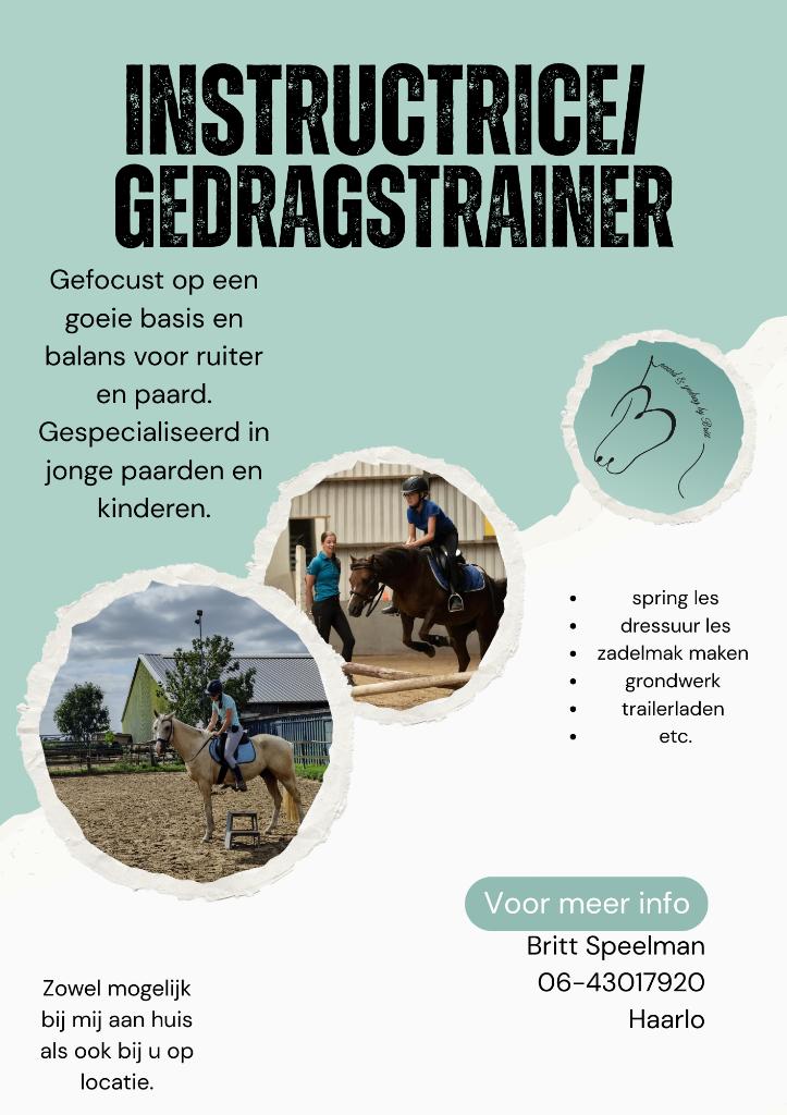 Instructrice/gedragstrainer, Dieren en Toebehoren, Ophalen, Nieuw, Recreatie