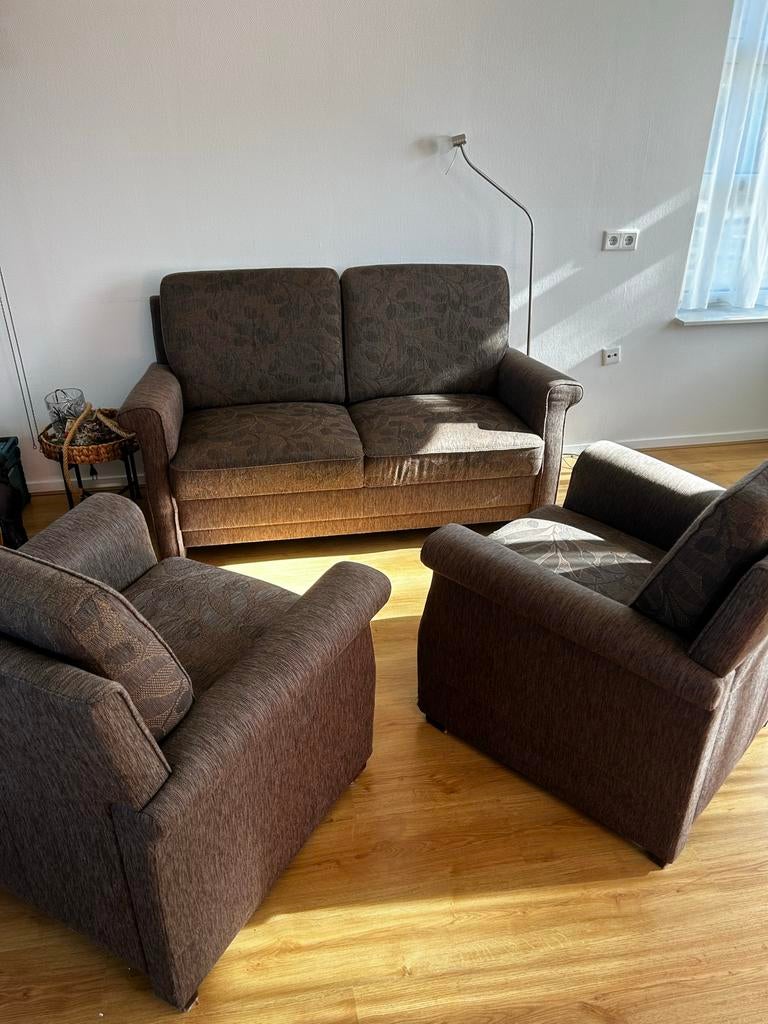Bankstel met twee fauteuils, keurige staat - nochris 2.0, Huis en Inrichting, Banken | Bankstellen, Gebruikt, 150 tot 200 cm, Tweepersoons