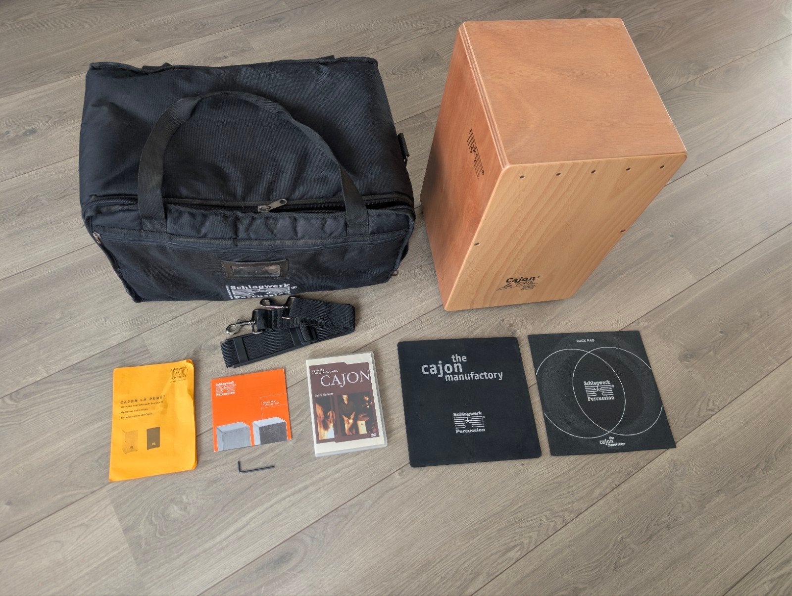 Schlagwerk Cajon La Peru (CP4005) met tas en accessoires, Muziek en Instrumenten, Percussie, Ophalen of Verzenden, Zo goed als nieuw