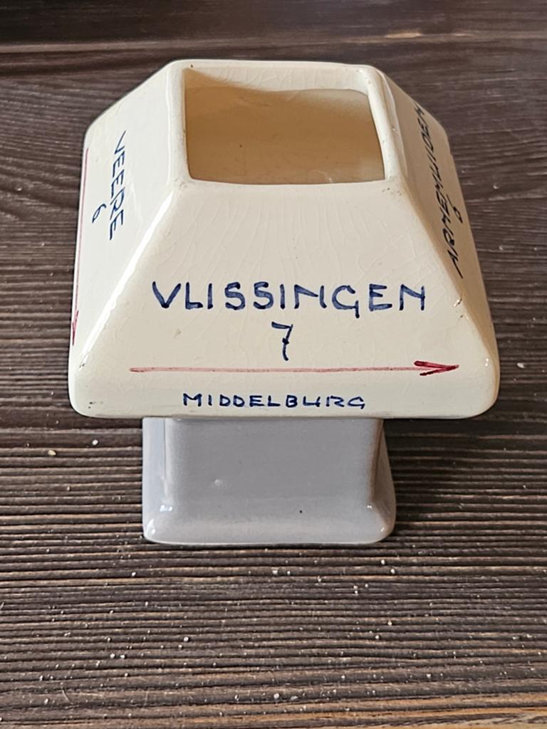 Wattel & zn  Wegwijzer  - Vlissingen, Veere, Domburg, Antiek en Kunst, Antiek | Keramiek en Aardewerk, Ophalen of Verzenden