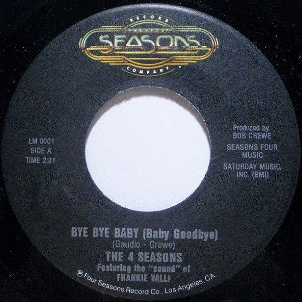 Frankie Valli / The 4 Seasons - Bye Bye Baby 7" 45, 7 inch, Single, Ophalen of Verzenden, Pop