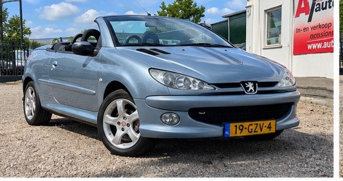 Peugeot 206 1.6 16V CC 2003 Blauw, Auto's, Voorwielaandrijving, Stof, Zwart, 4 cilinders