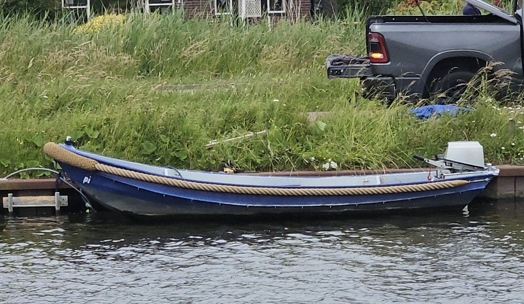 Luxe stalen sloep / stalen vlet met Stille Honda motor, Ophalen, Gebruikt, Staal, 15 pk