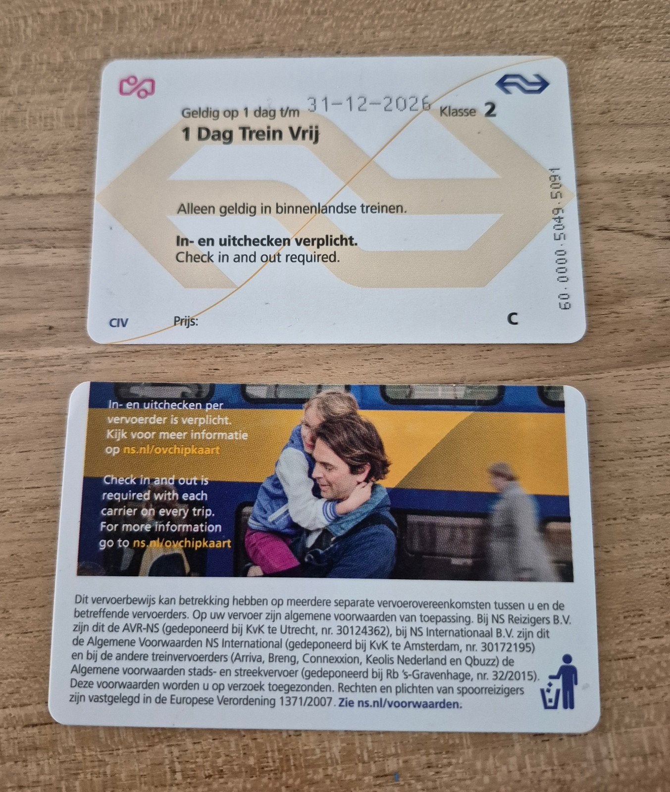 1 dag trein vrij (2x), Tickets en Kaartjes, Twee personen, Trein, Algemeen kaartje