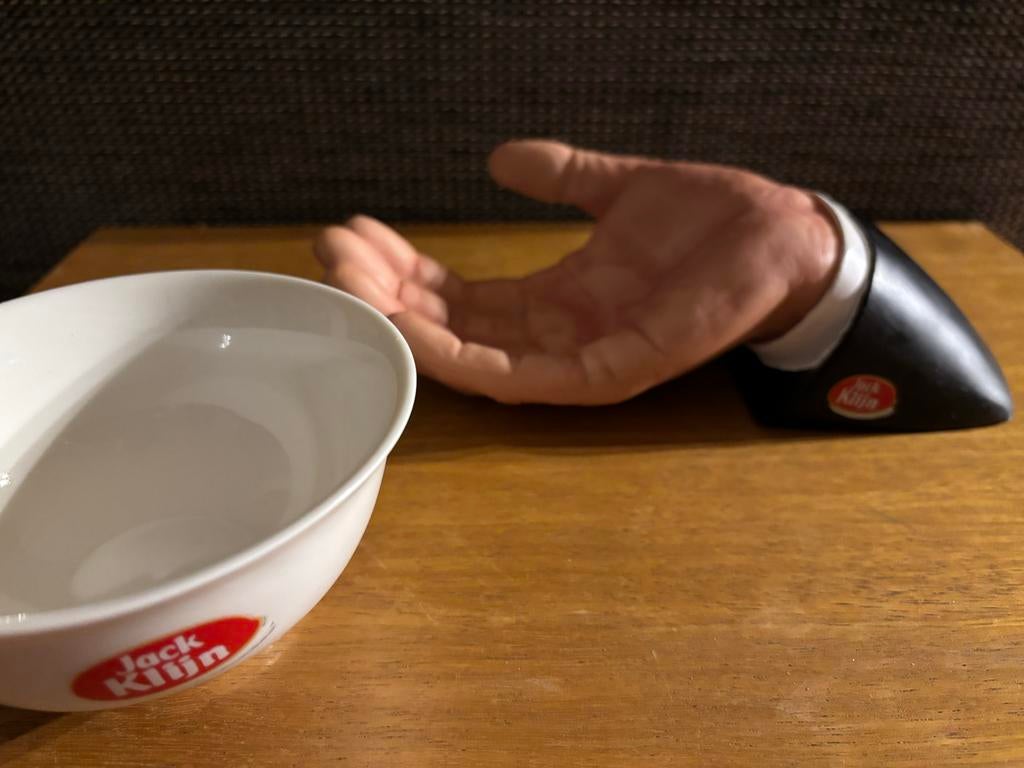 Jack Klijn Pinda Reclame Object - Hand met Schaaltje, Verzamelen, Ophalen of Verzenden, Zo goed als nieuw