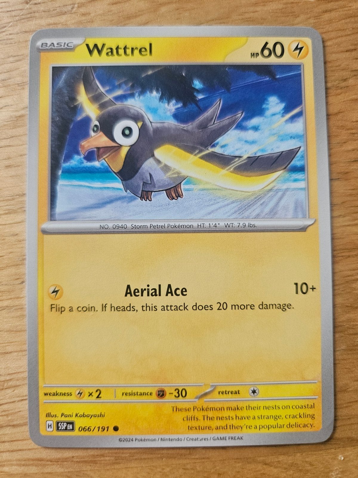 Pokémon Kaart: Wattrel 066/191 (Basic, HP 60), Ophalen of Verzenden, Zo goed als nieuw, Losse kaart