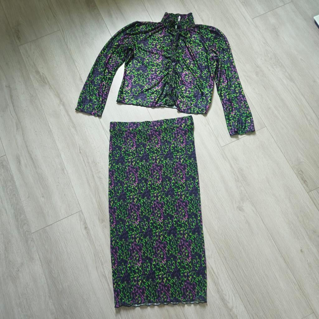 Nieuw Collusion Groen/Paars Plissé Tweedelig Set maat Xl, Kleding | Dames, Collusion, Ophalen of Verzenden, Nieuw
