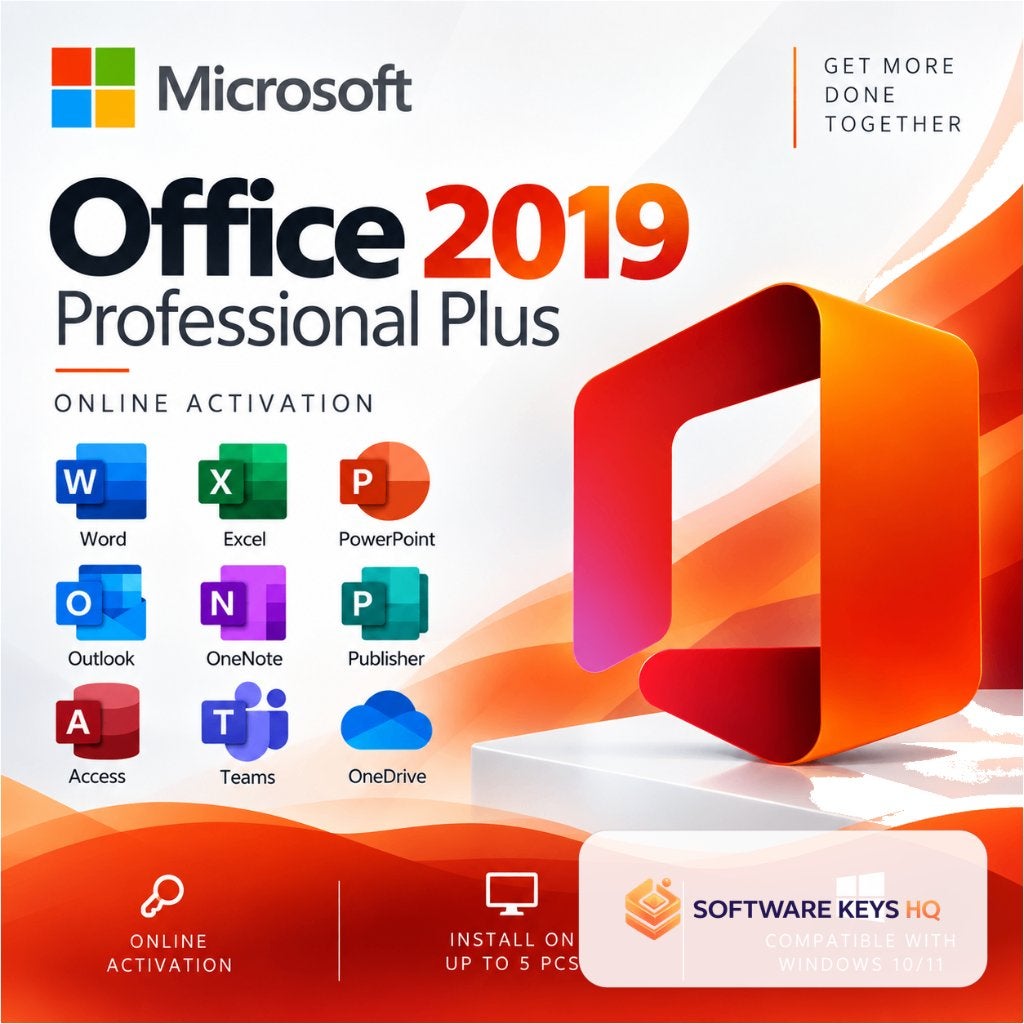 Office 2019 Professional Plus Licentie Key - 5 PC's, Computers en Software, Ophalen of Verzenden, Outlook, Windows
