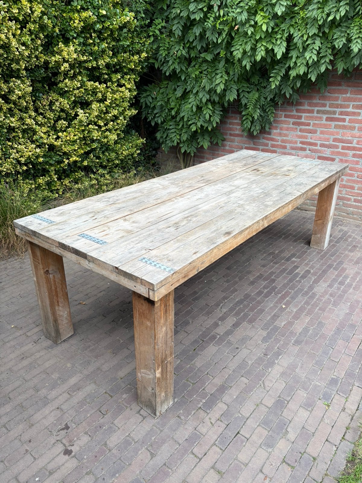 Steigerhouten tuintafel, Ophalen, Gebruikt, Rechthoekig, Hout