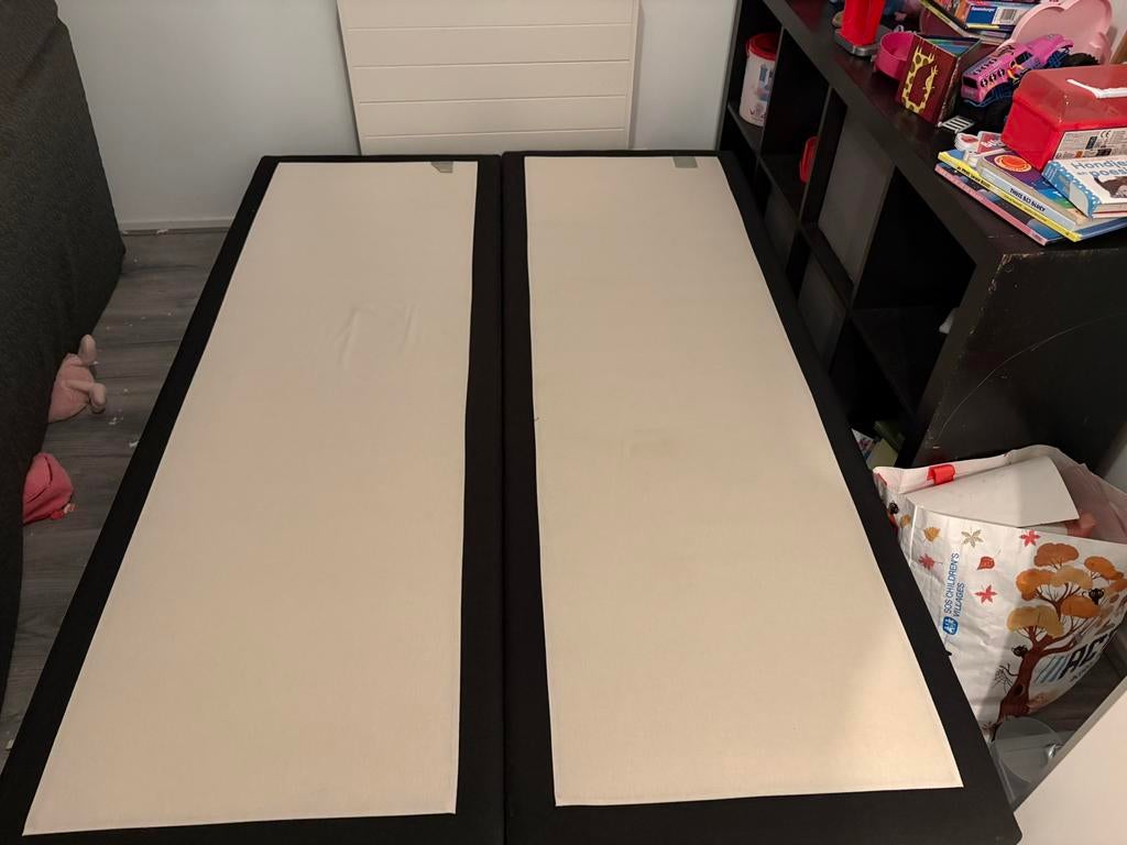 Boxpring, Huis en Inrichting, Slaapkamer | Boxsprings, Ophalen, Zwart, 140 cm, Zo goed als nieuw