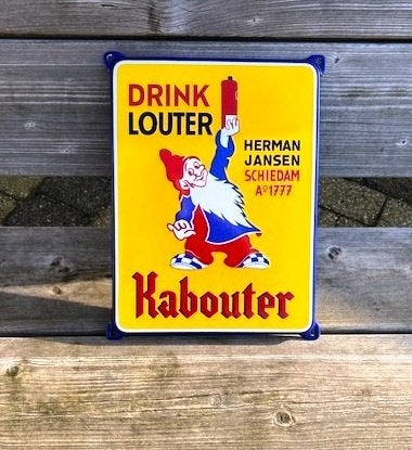 Louter Kabouter Emaille bord . Herman Jansen replica /retro, Ophalen of Verzenden, Zo goed als nieuw, Reclamebord