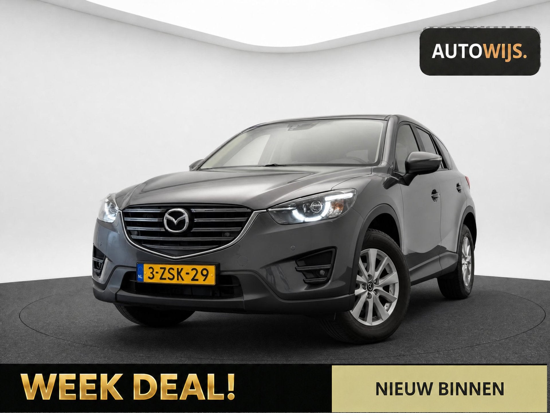 Mazda CX-5 2.0 SkyActiv-G 165 Skylease GT 2WD|LEDER|AUT|LED|, Auto's, 4 cilinders, 700 kg, SUV of Terreinwagen, Zilver of Grijs