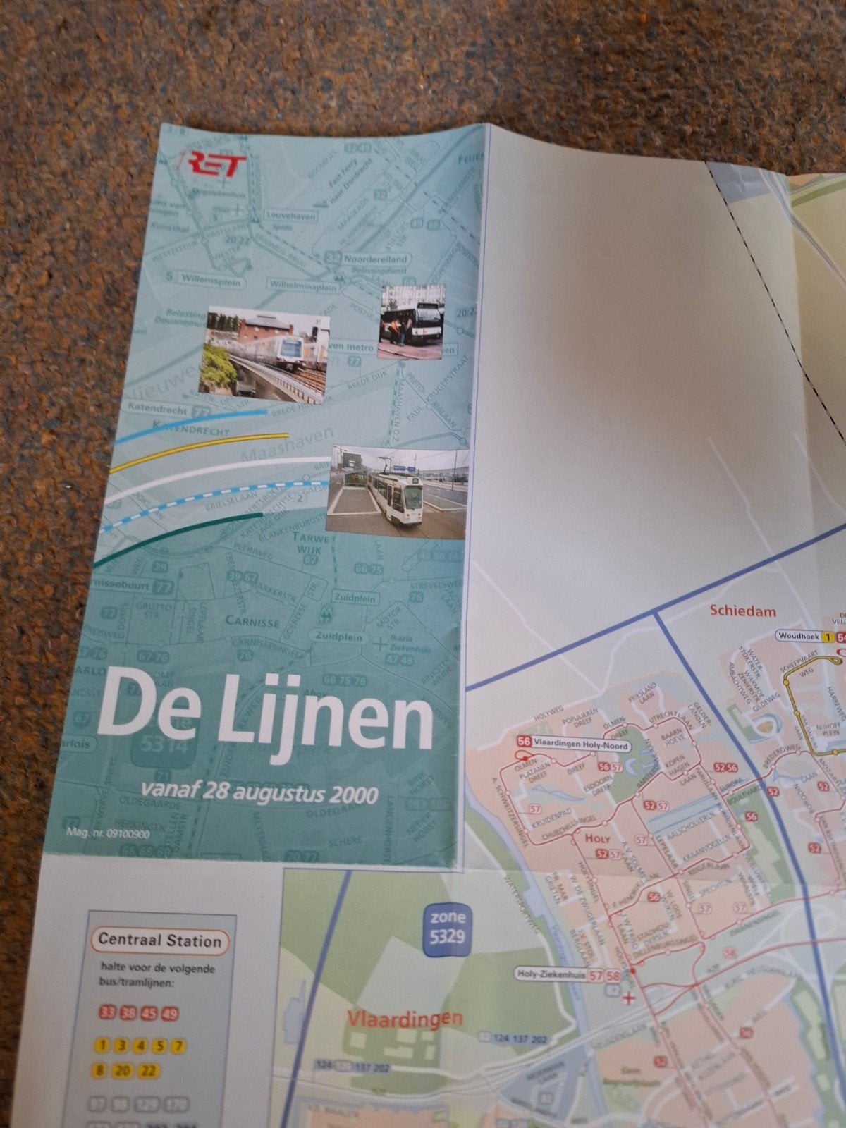 RET Lijnenkaart Rotterdam (vanaf 28 augustus 2000), Gelezen, 2000 tot heden, Ophalen of Verzenden, Landkaart