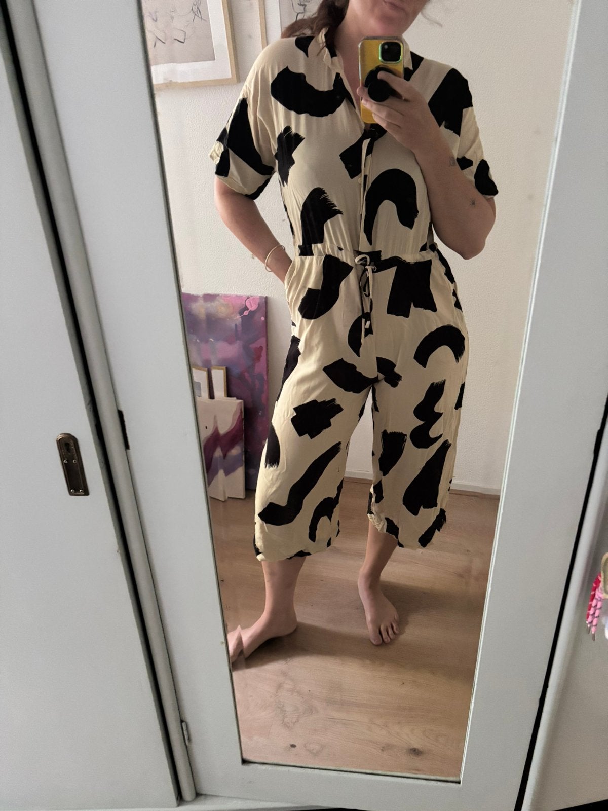 Monki jumpsuit, zwart creme maat M (40), Kleding | Dames, Huispakken, Ophalen of Verzenden, Zo goed als nieuw, Maat 38/40 (M)