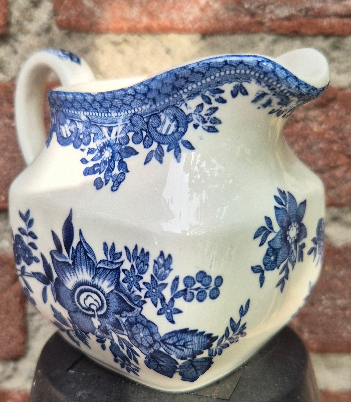 Enoch Wedgwood Asiatic Pheasants Blauw Wit Melkkannetje, Ophalen of Verzenden
