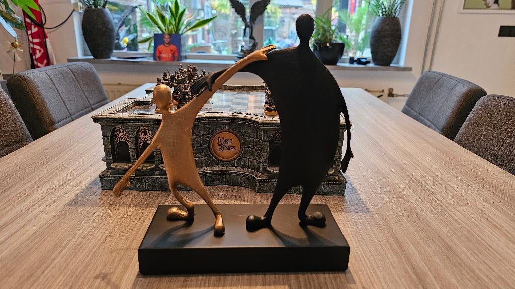 Schitterend Metalen Beeld Vader & Zoon! Goud/Zwart! NIEUW!, Verzamelen, Beelden en Beeldjes, Ophalen of Verzenden, Nieuw, Overige typen