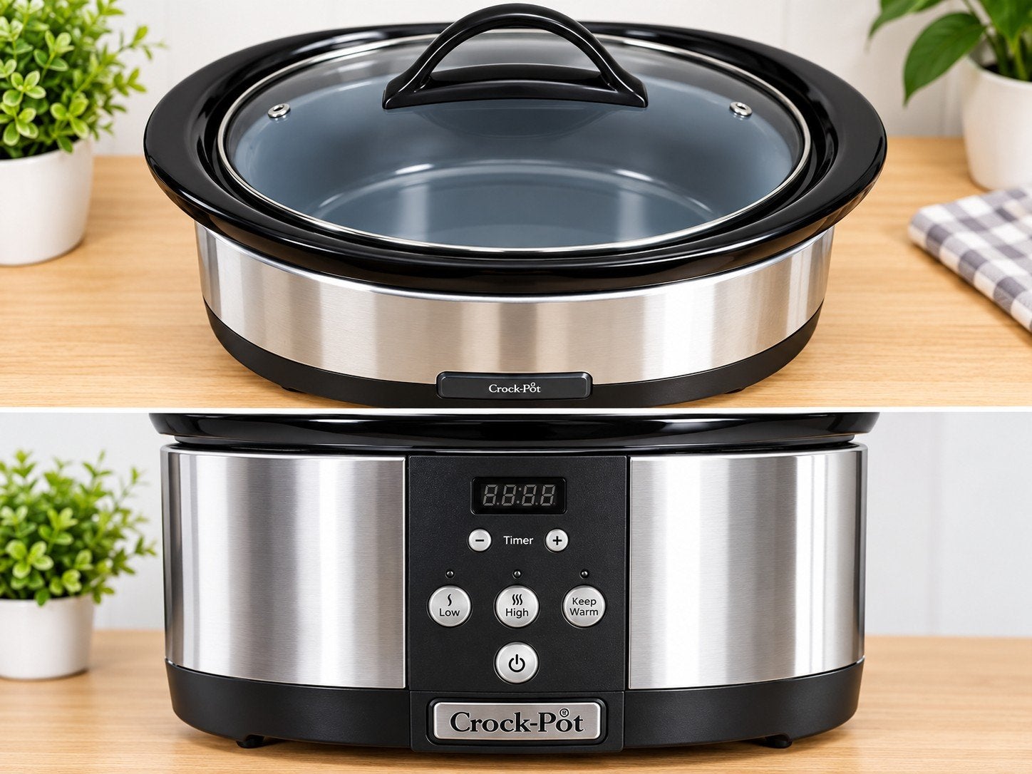 Crock-Pot Slowcooker - 3.5L - RVS - Digitaal, Ophalen of Verzenden, Zo goed als nieuw