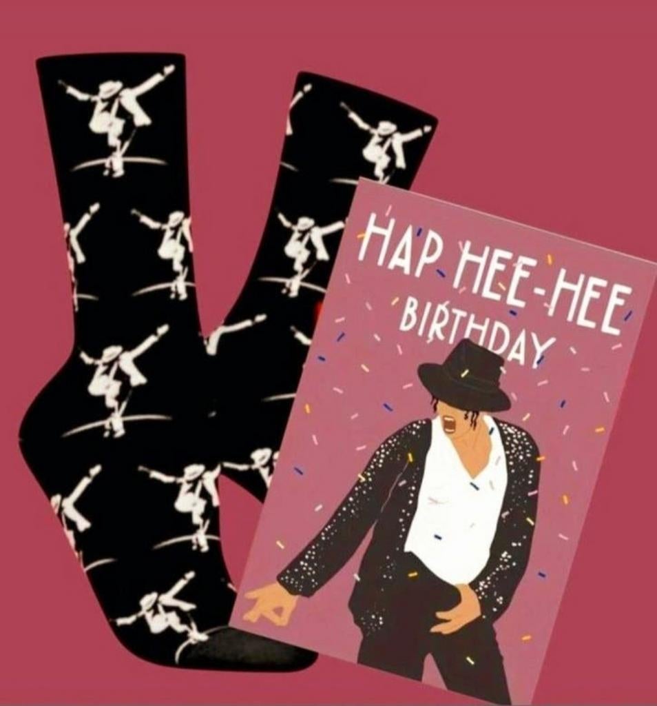 MICHAEL JACKSON SOKKEN  + VERJAARDAGS KAART MICHAEL JACKSON, Ophalen of Verzenden, Nieuw