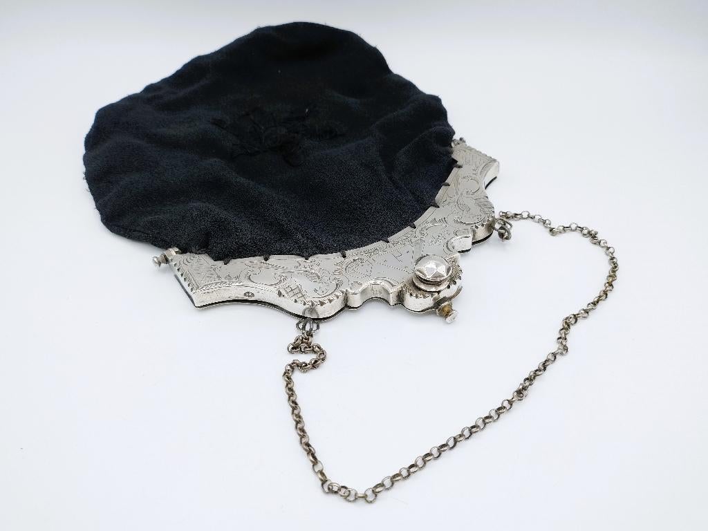 Zilveren tasbeugel, E. van Geelen, Schoonhoven, 1863, Verzenden, Zilver