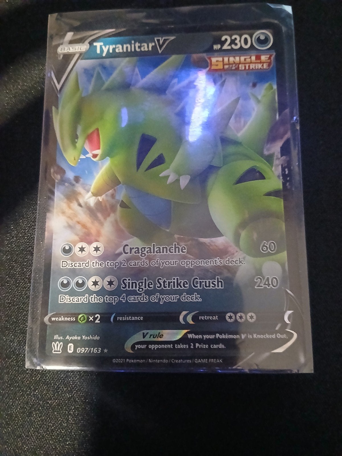 Pokémon Kaart Tyranitar V 097/163 - Goede Conditie, Ophalen of Verzenden, Zo goed als nieuw, Losse kaart, Foil