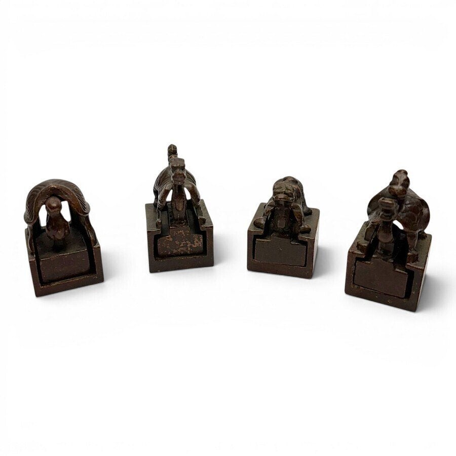 Vier Chinese bronzen stempels, Antiek en Kunst, Ophalen of Verzenden