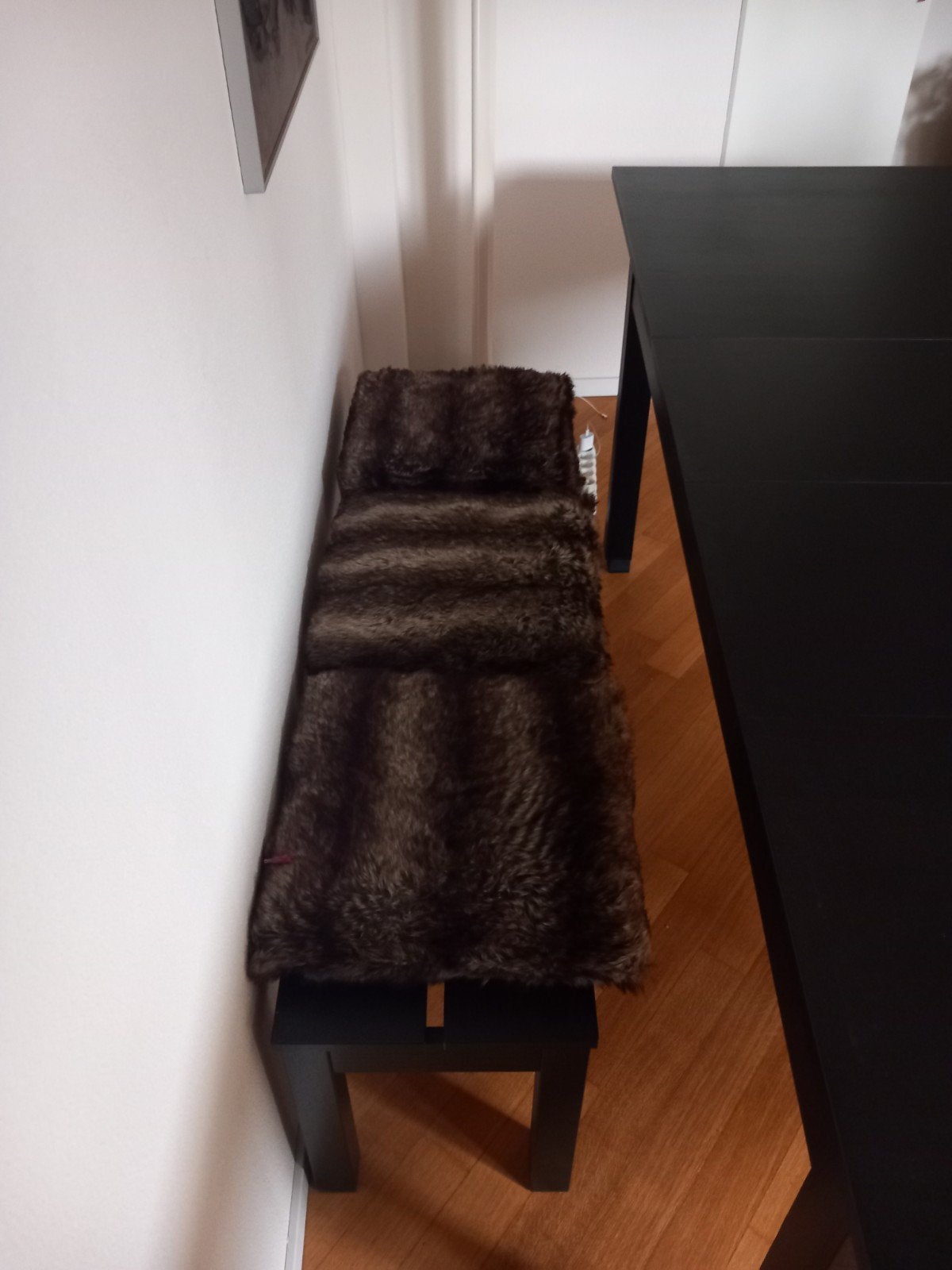 Zwart houten bankje, Ophalen, Gebruikt, Twee, Zwart