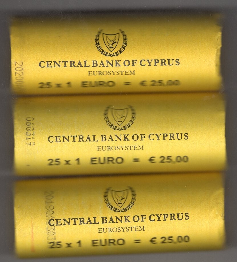 3 Muntrollen 1 euro Cyprus 2018 2019 2020 - Zichtrol - UNC, Verzenden, Cyprus, 1 euro, Setje