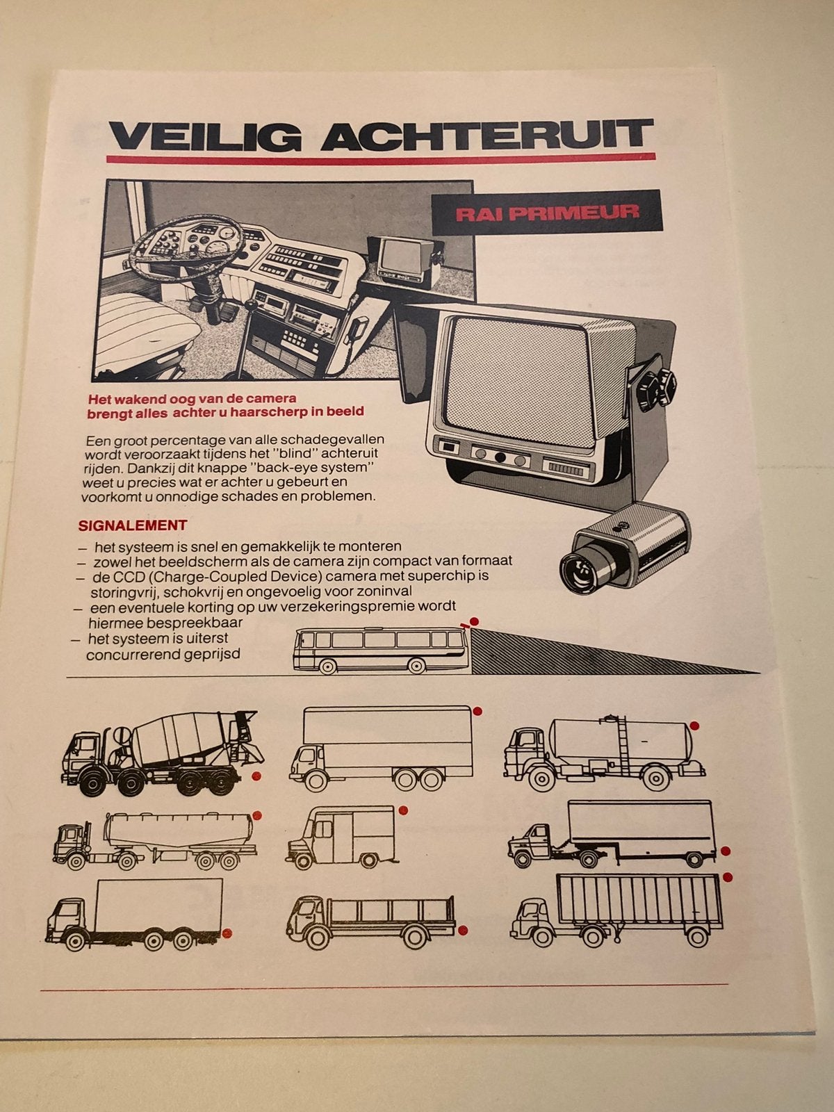 Folder camerasysteem voor trucks, trailers en machines, Ophalen of Verzenden, Zo goed als nieuw, Algemeen