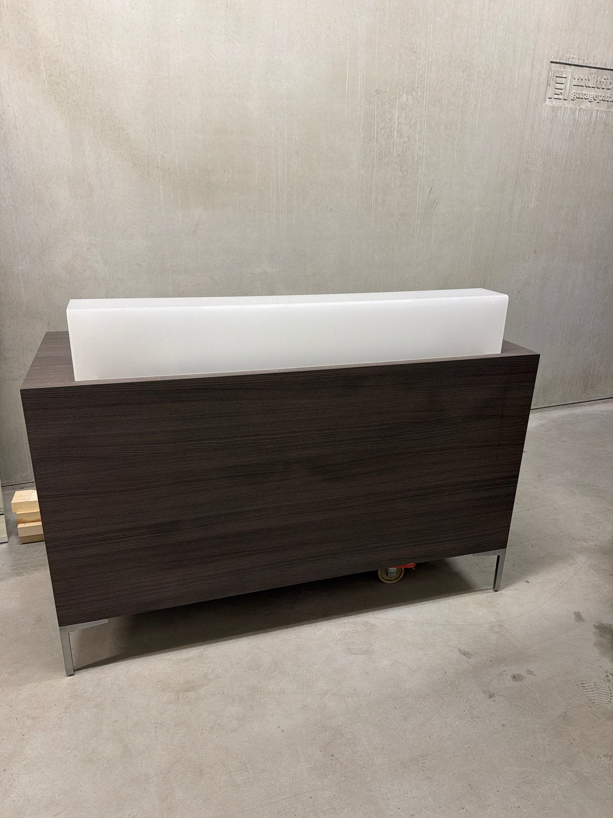 Moderne toonbank met opbergruimte en lade, Ophalen, Gebruikt, Met lades, Spaanplaat of MDF