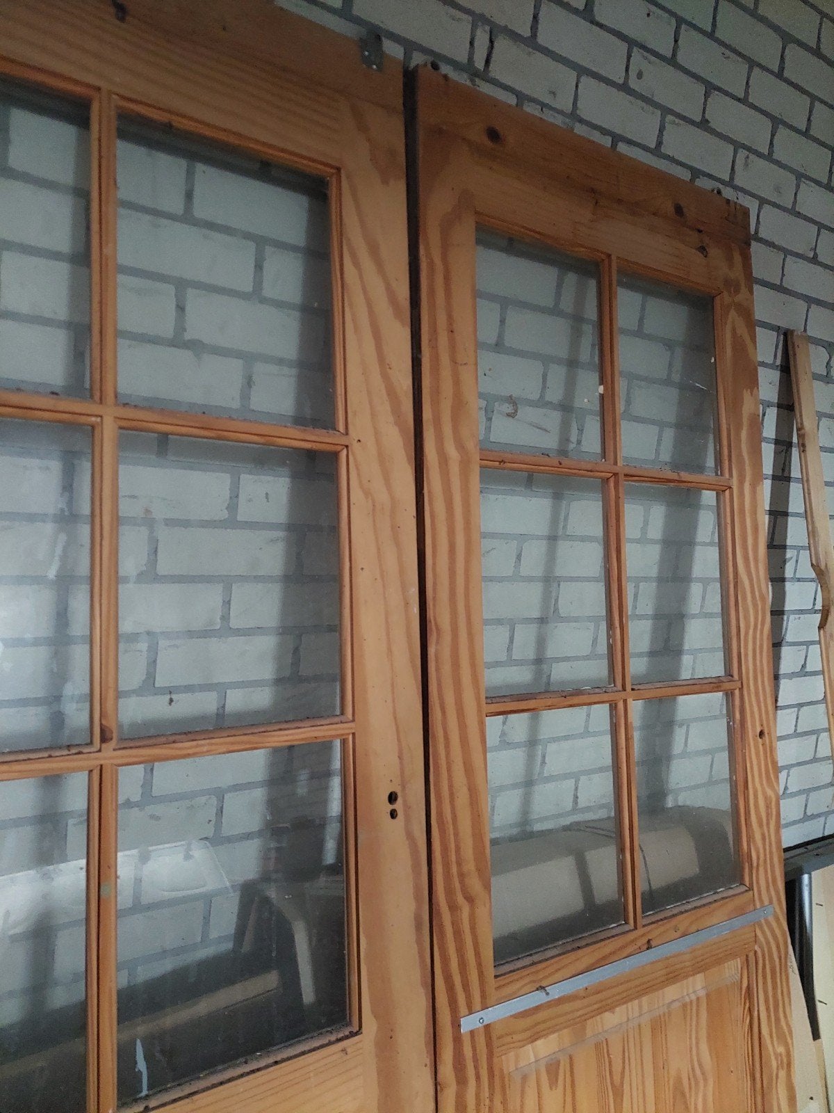 Set van 2 houten deuren met glaspanelen, Ophalen, Gebruikt, 80 tot 100 cm, Binnendeur