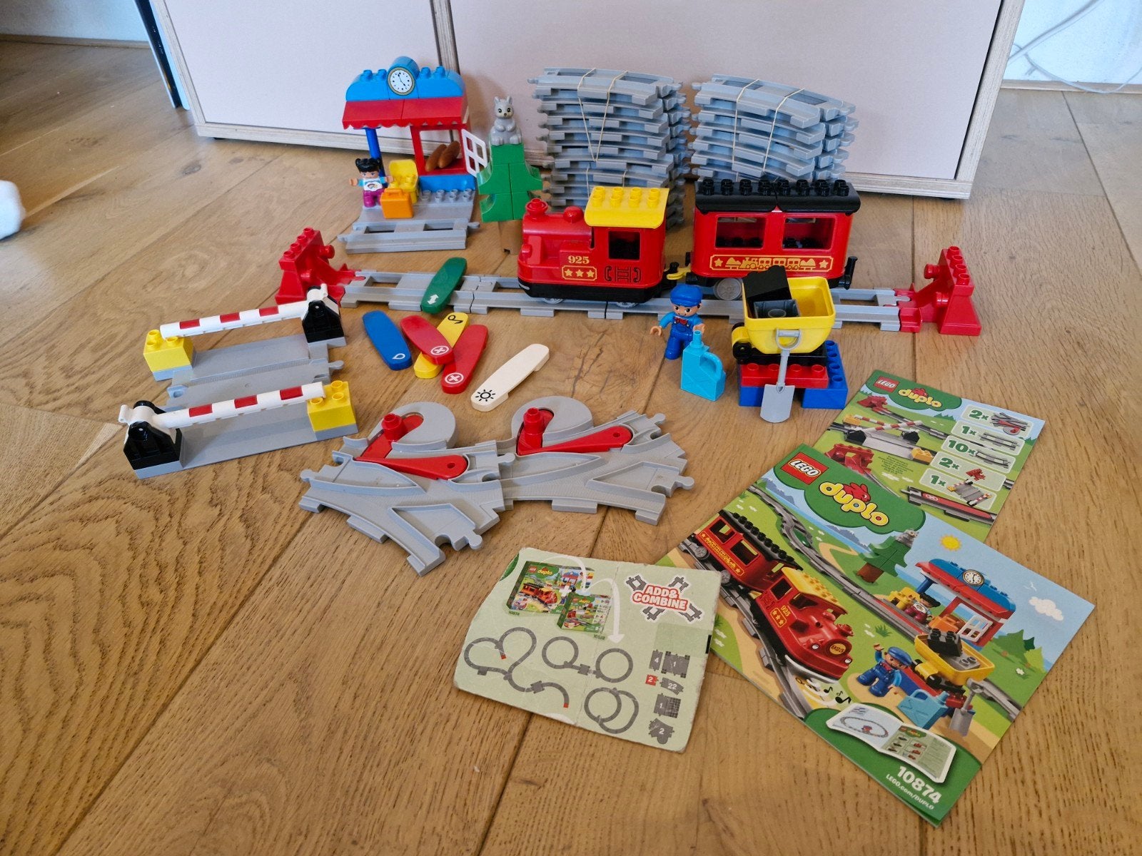 LEGO Duplo Stoomtrein (10874) + Uitbreiding (10882), Ophalen of Verzenden, Gebruikt