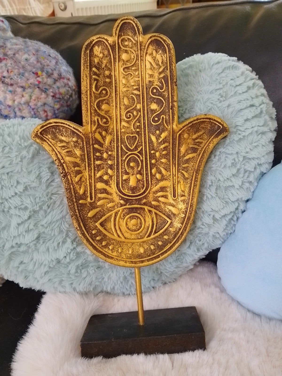 Gouden Hamsa Hand Decoratie - Oosters/Boho Stijl, Huis en Inrichting, Hout, Nieuw, Ophalen of Verzenden, Oosters