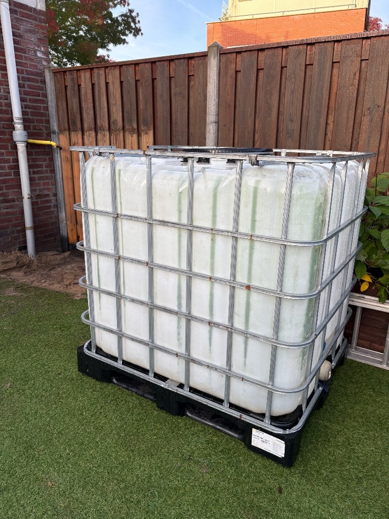 IBC container 1000L voor regenwateropvang, Ophalen, Kunststof, Gebruikt, Met kraantje