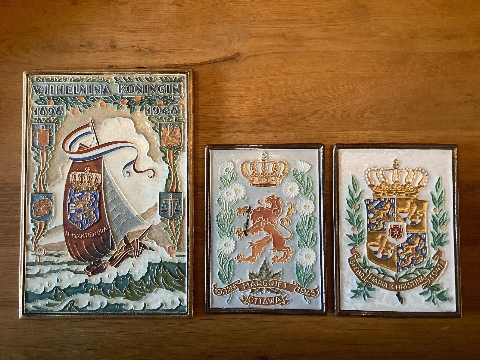 Cloisonne tegels Porceleyne Fles MargrietChristinaWilhelmina, Antiek en Kunst, Ophalen of Verzenden