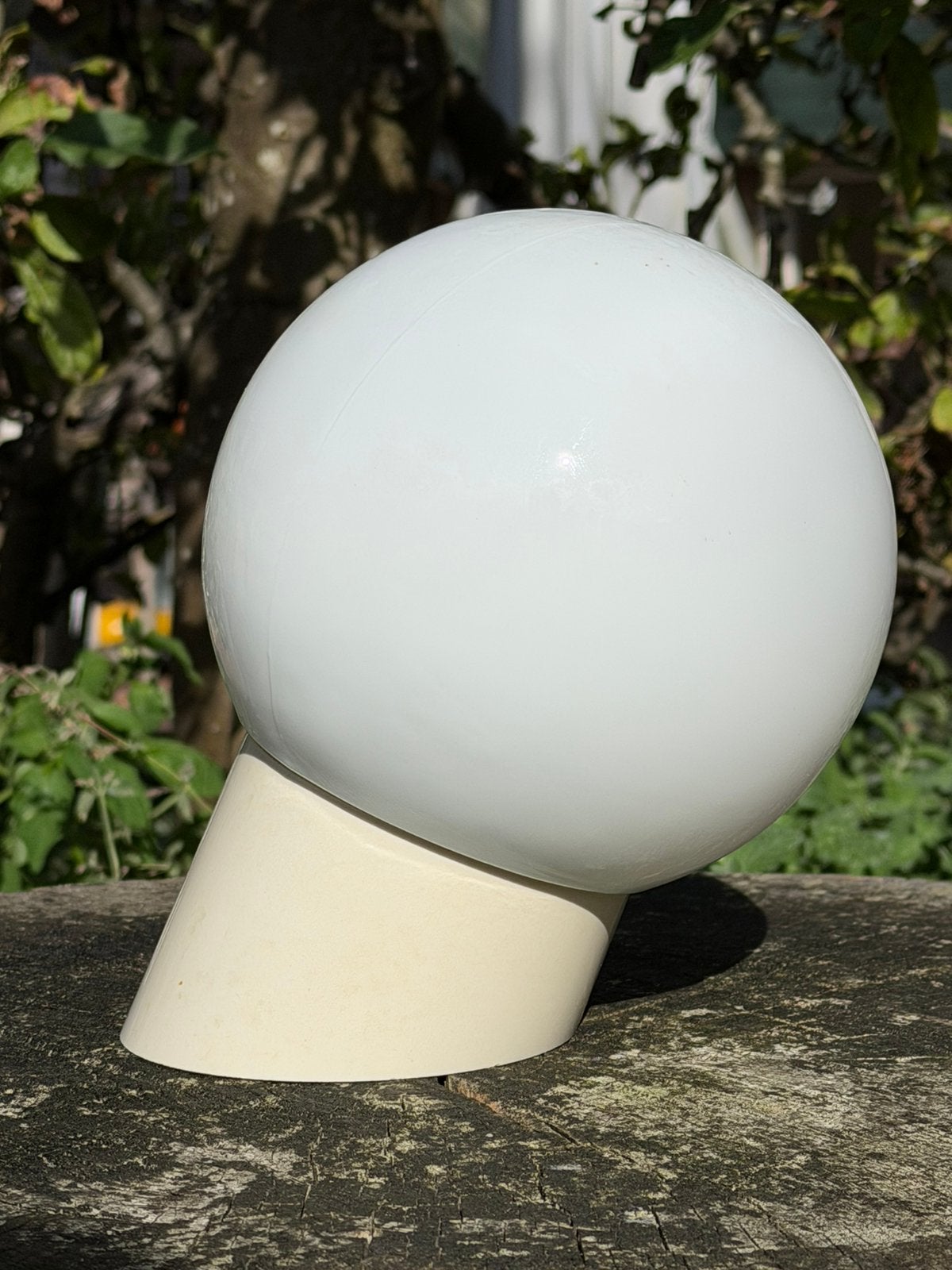 Retro vintage bollamp plafonniere wandlamp opaalglas, Ophalen, Gebruikt, Vintage, Wit