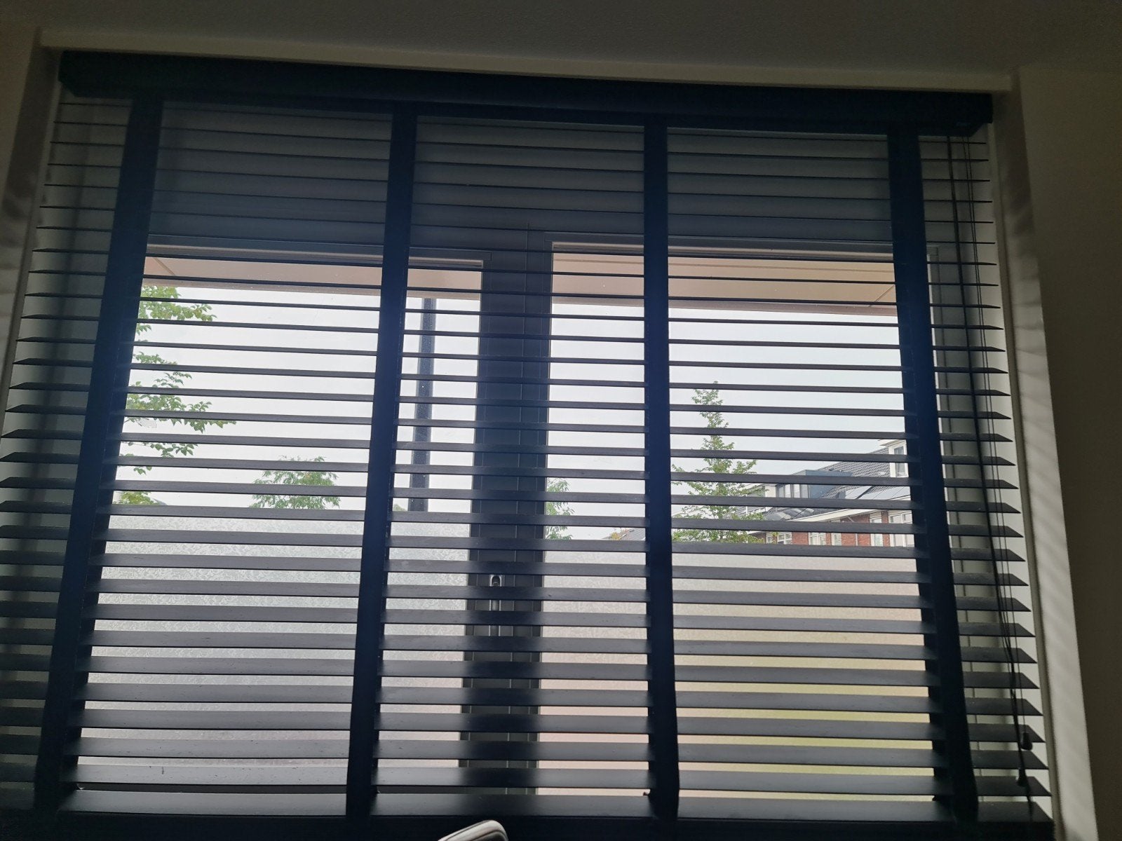 Zwarte jaloezieën HXB - 174x170 cm, Huis en Inrichting, Stoffering | Gordijnen en Lamellen, Jaloezie, Gebruikt, Overige merken