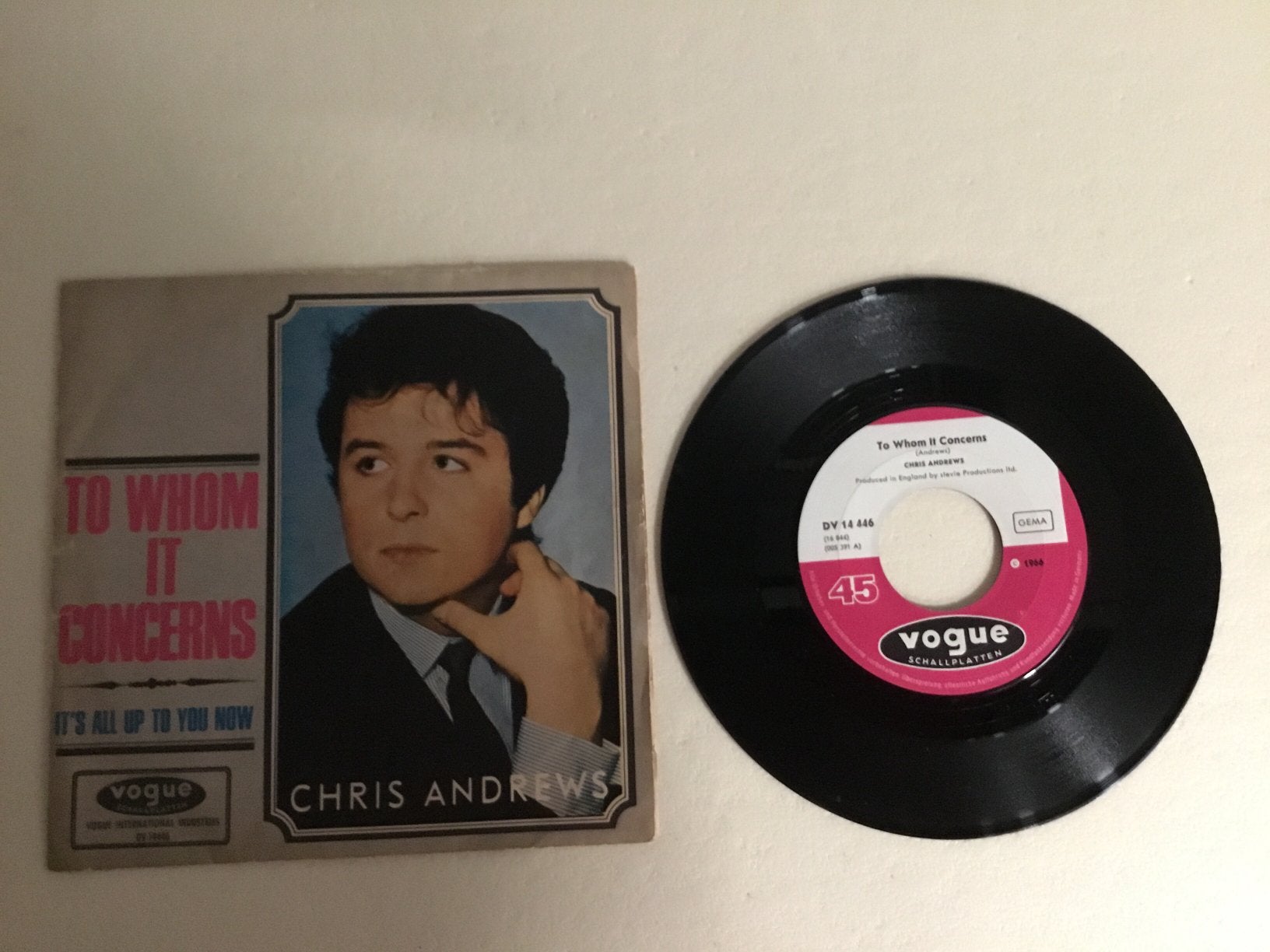 Chris Andrews, Cd's en Dvd's, Vinyl Singles, Ophalen of Verzenden, Zo goed als nieuw, Pop