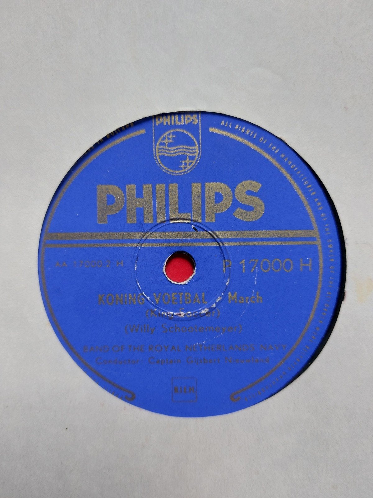 Philips 7 inch 78 toeren plaat - Koning Voetbal March, Cd's en Dvd's, Ophalen, Gebruikt, Overige genres, 7 inch