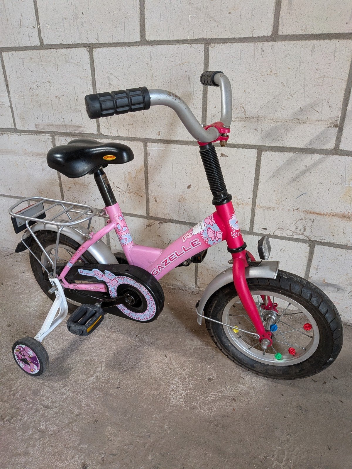 Gazelle Poema meisjes fiets 12 inch, Ophalen, Terugtraprem, Zijwieltjes, Gebruikt