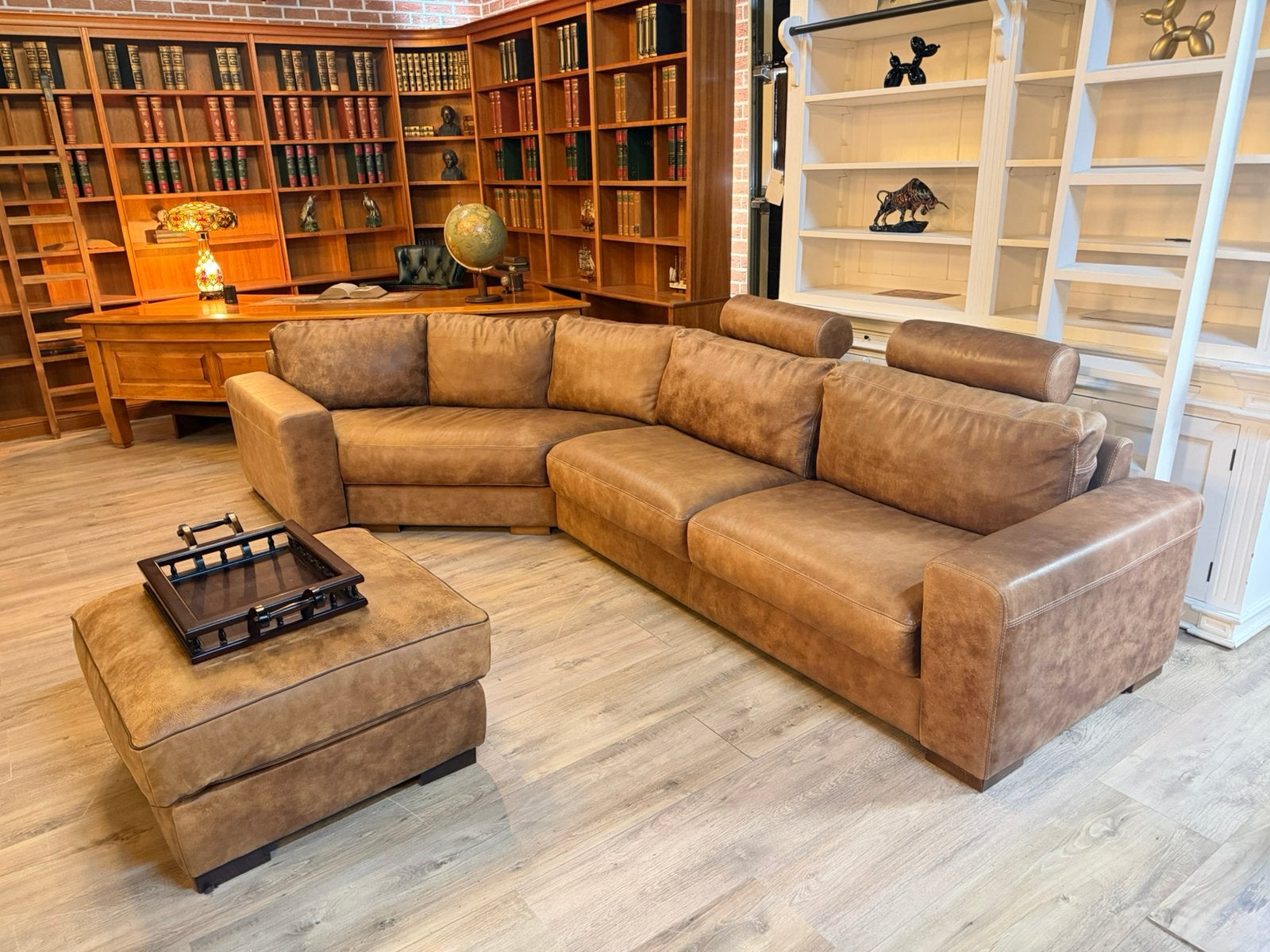 L’Ancora Collection Luxe Hoekbank | Echt Africa-leder |, Huis en Inrichting, Banken | Bankstellen, Ophalen, Info@chesterfieldjunkie.nl