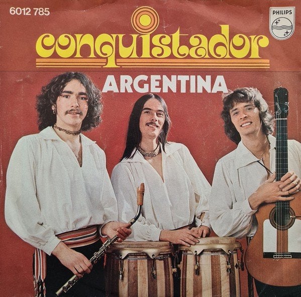 Conquistador - Argentina (Single), Cd's en Dvd's, Latin en Salsa, Gebruikt, 7 inch, Fotohoes